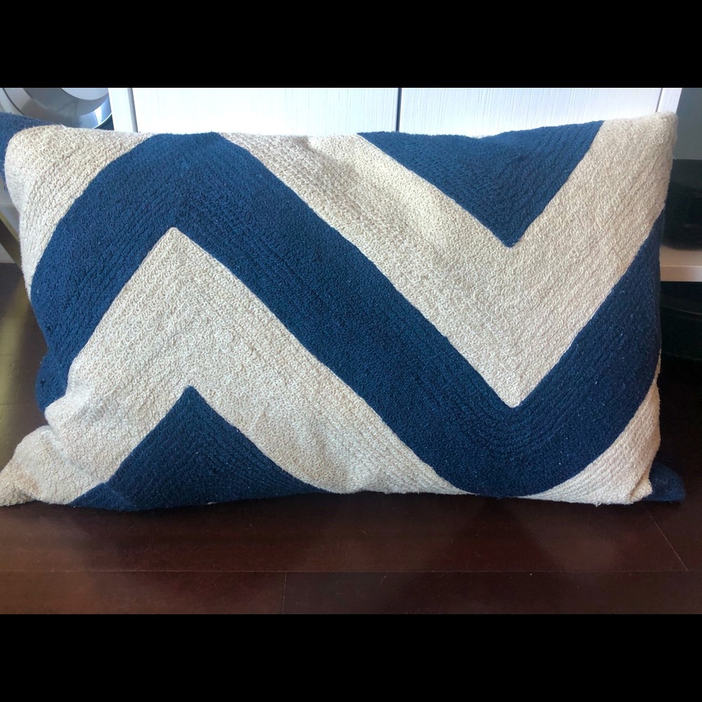 Pottery Barn Pillow Cover + Insert Navy Stripe